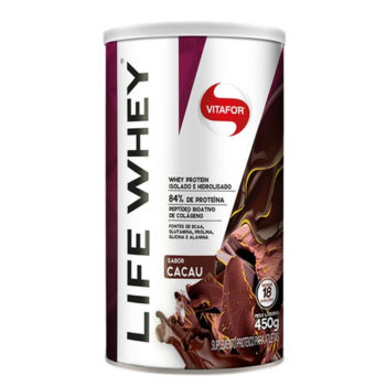 Life Whey Protein Isolado e Hidrolisado Sabor Cacau 450g Vitafor