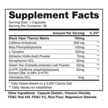 Black Viper 90 cápsulas – Dragon Pharma